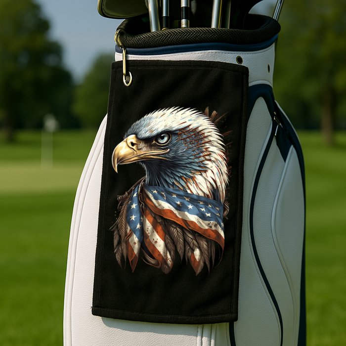Patriotic Bald Eagle 4th Of July Usa American Flag Golf Towel