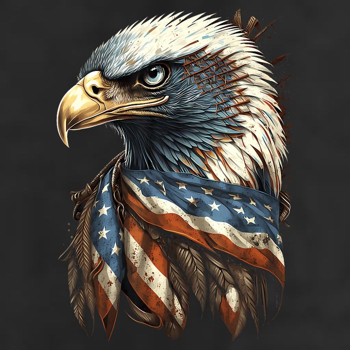 Patriotic Bald Eagle 4th Of July Usa American Flag Golf Towel