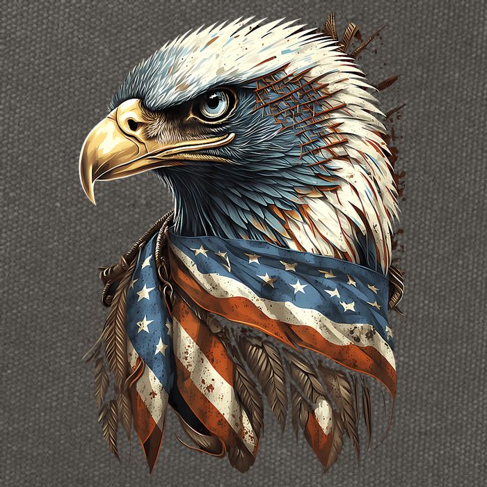 Patriotic Bald Eagle 4th Of July Usa American Flag Cotton Canvas Backpack