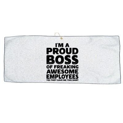 Proud Boss Employee Office Boss Day Funny Boss Large Microfiber Waffle Golf Towel