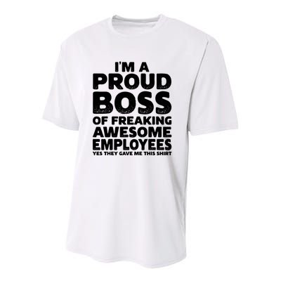 Proud Boss Employee Office Boss Day Funny Boss Youth Performance Sprint T-Shirt