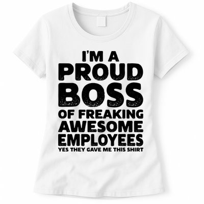 Proud Boss Employee Office Boss Day Funny Boss Womens T-Shirt
