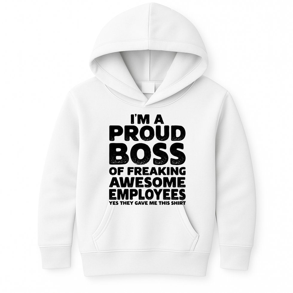 Proud Boss Employee Office Boss Day Funny Boss Kids Hoodie