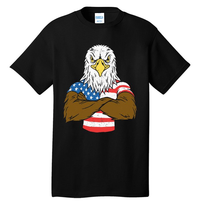 Patriotic Bald Eagle Usa American Flag Tall T-Shirt