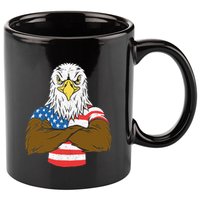 Patriotic Bald Eagle Usa American Flag 11oz C Handle Ceramic Mug
