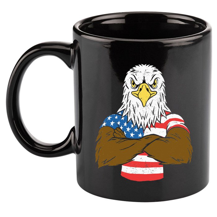 Patriotic Bald Eagle Usa American Flag 11oz C Handle Ceramic Mug