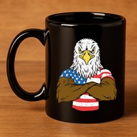 Patriotic Bald Eagle Usa American Flag 11oz C Handle Ceramic Mug