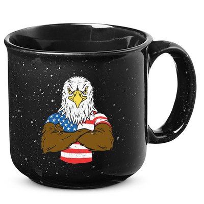 Patriotic Bald Eagle Usa American Flag 15oz Campfire Ceramic Mug