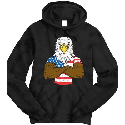 Patriotic Bald Eagle Usa American Flag Tie Dye Hoodie