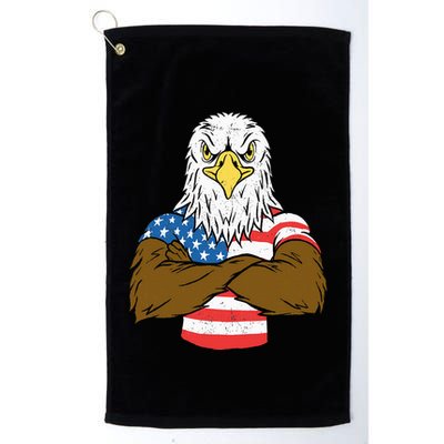 Patriotic Bald Eagle Usa American Flag Golf Towel