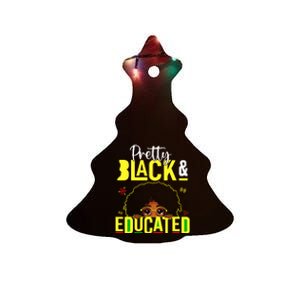 Pretty Black & Educated African American Black History Ceramic Tree Ornament