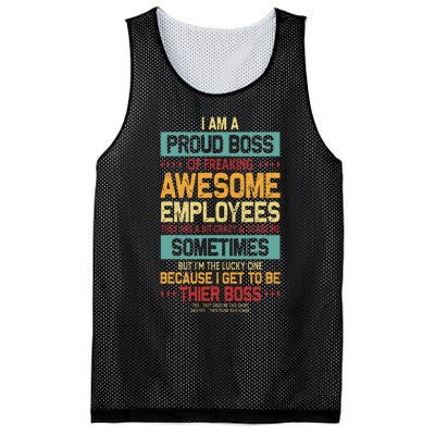 Proud Boss Employee Appreciation Office Mesh Reversible Basketball Jersey Tank