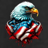 Patriotic Bald Eagle 4th Of July USA American Flag 7 Panel Mesh Trucker Snapback Hat