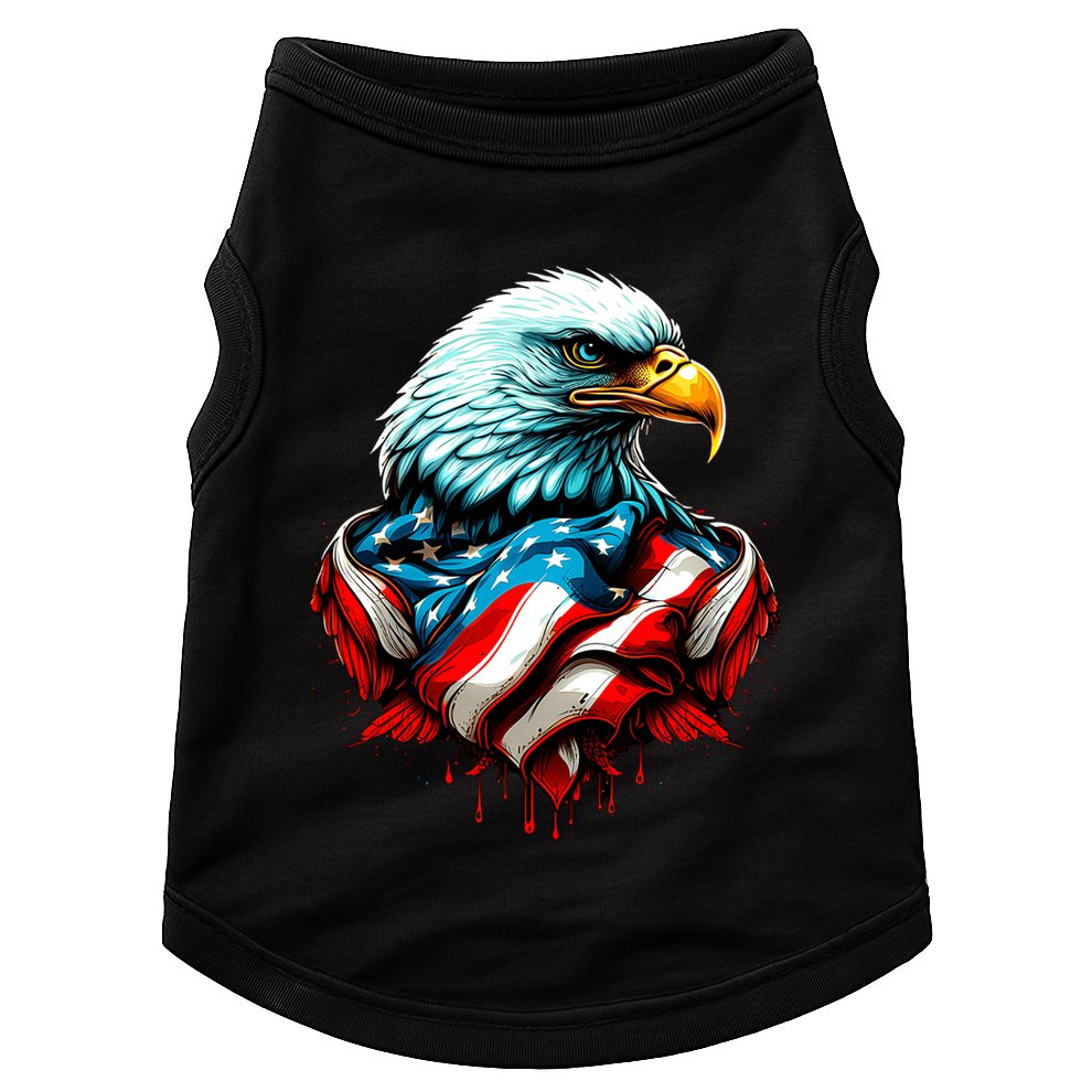 Patriotic Bald Eagle 4th Of July USA American Flag Doggie Tank