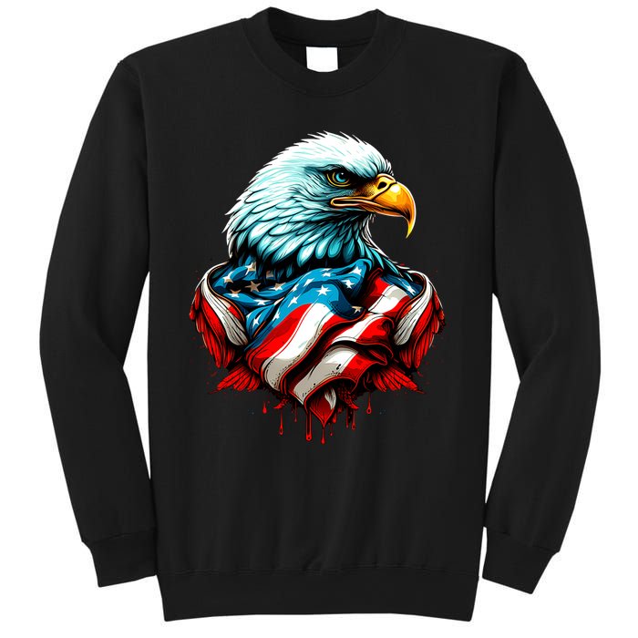 Patriotic Bald Eagle 4th Of July USA American Flag Sweatshirt