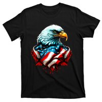 Patriotic Bald Eagle 4th Of July USA American Flag T-Shirt