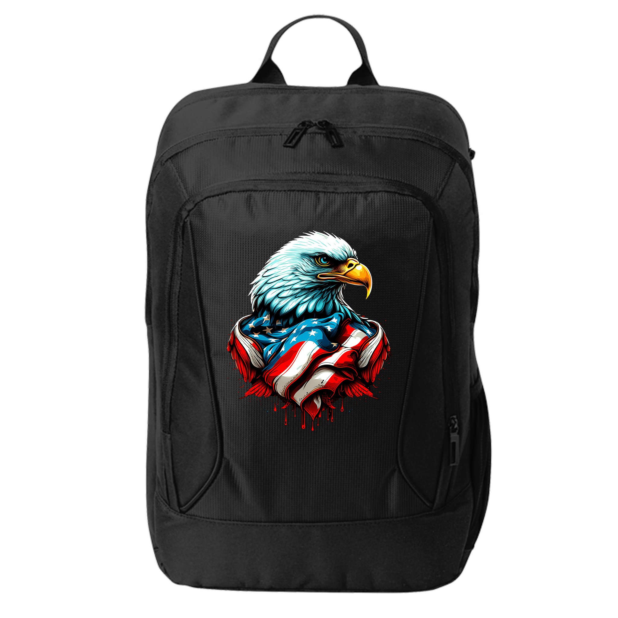 Patriotic Bald Eagle 4th Of July USA American Flag City Backpack