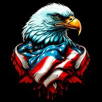 Patriotic Bald Eagle 4th Of July USA American Flag Sustainable Bucket Hat