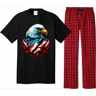 Patriotic Bald Eagle 4th Of July USA American Flag Pajama Set