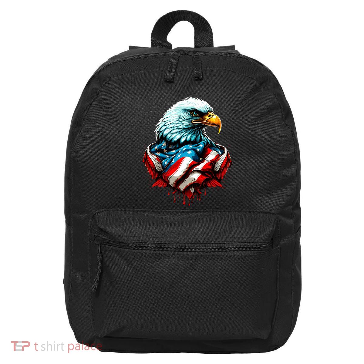Patriotic Bald Eagle 4th Of July USA American Flag 16 in Basic Backpack