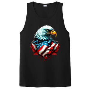 Patriotic Bald Eagle 4th Of July USA American Flag PosiCharge Competitor Tank