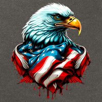 Patriotic Bald Eagle 4th Of July USA American Flag Cotton Canvas Backpack