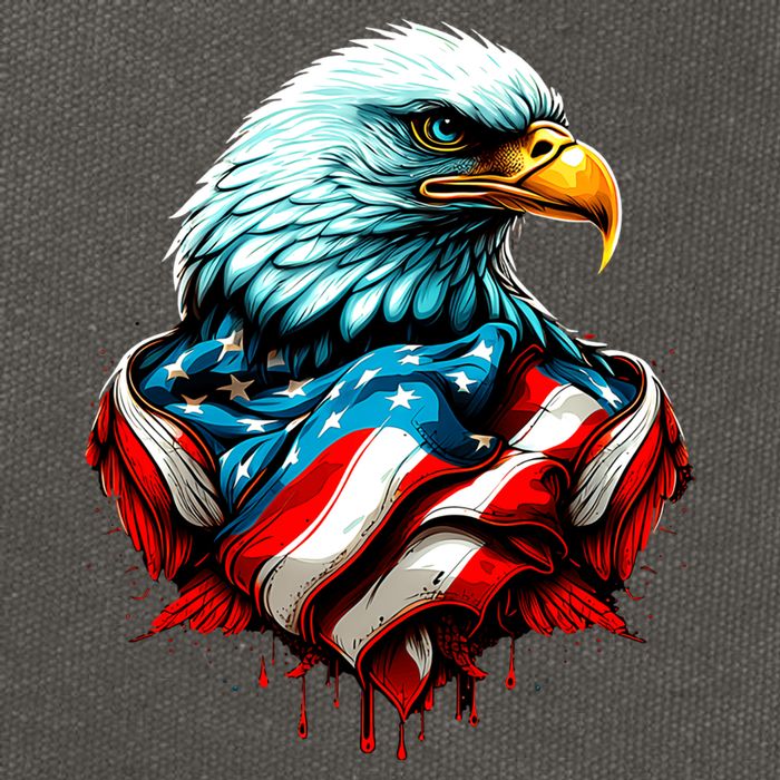 Patriotic Bald Eagle 4th Of July USA American Flag Cotton Canvas Backpack