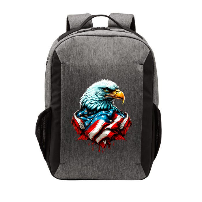 Patriotic Bald Eagle 4th Of July USA American Flag Vector Backpack