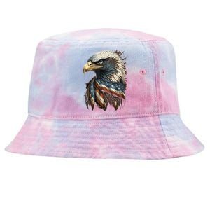 Patriotic Bald Eagle 4th Of July USA American Flag Tie-Dyed Bucket Hat