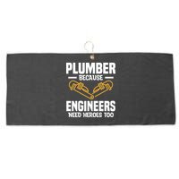 Plumber Because Engineers Need Heroes Too Plumbing Plumbers Large Microfiber Waffle Golf Towel