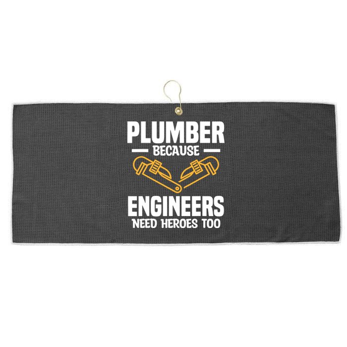 Plumber Because Engineers Need Heroes Too Plumbing Plumbers Large Microfiber Waffle Golf Towel