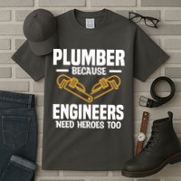 Plumber Because Engineers Need Heroes Too Plumbing Plumbers Tall T-Shirt