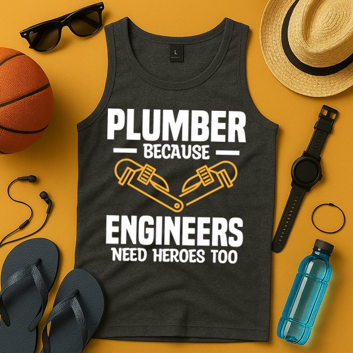 Plumber Because Engineers Need Heroes Too Plumbing Plumbers Tank Top