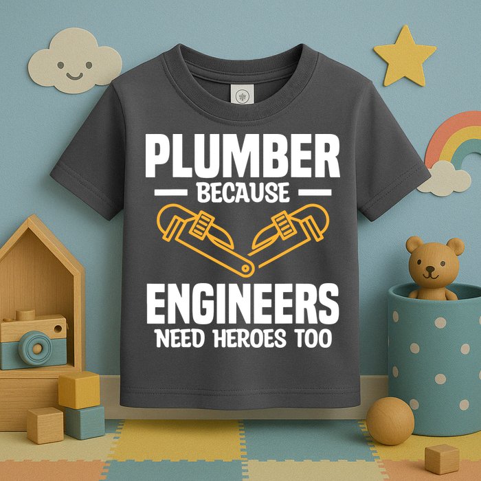Plumber Because Engineers Need Heroes Too Plumbing Plumbers Toddler T-Shirt
