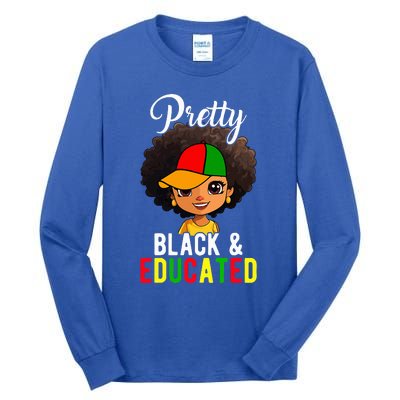 Pretty Black & Educated African American Black History Month Tall Long Sleeve T-Shirt