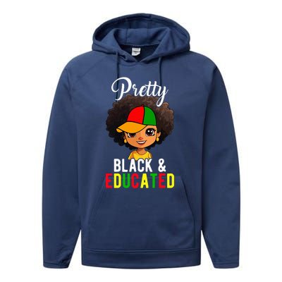 Pretty Black & Educated African American Black History Month Performance Fleece Hoodie