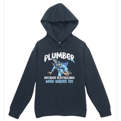 Plumber Because Electricians Need Heroes Too Pipe Plumbing Urban Pullover Hoodie