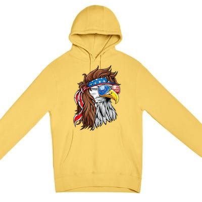 Patriotic Bald Eagle Mullet Usa American Flag 4th Of July Premium Pullover Hoodie