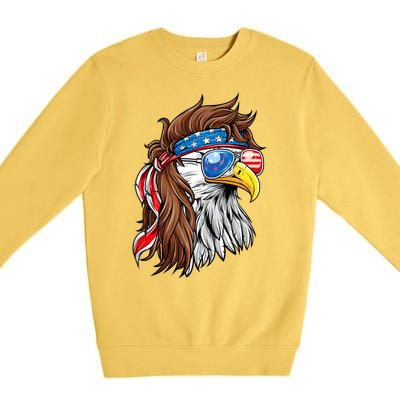 Patriotic Bald Eagle Mullet Usa American Flag 4th Of July Premium Crewneck Sweatshirt