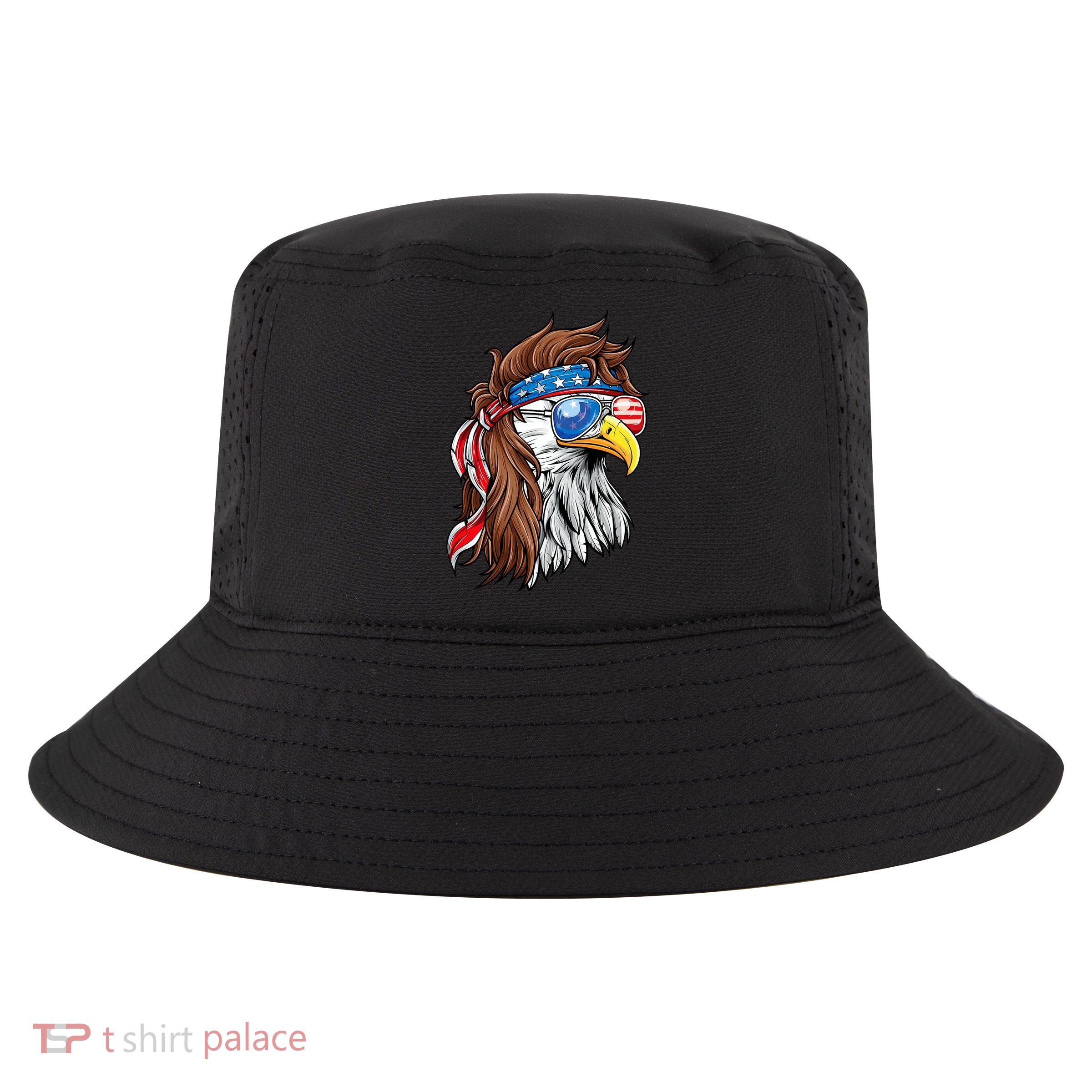 Patriotic Bald Eagle Mullet Usa American Flag 4th Of July Cool Comfort Performance Bucket Hat