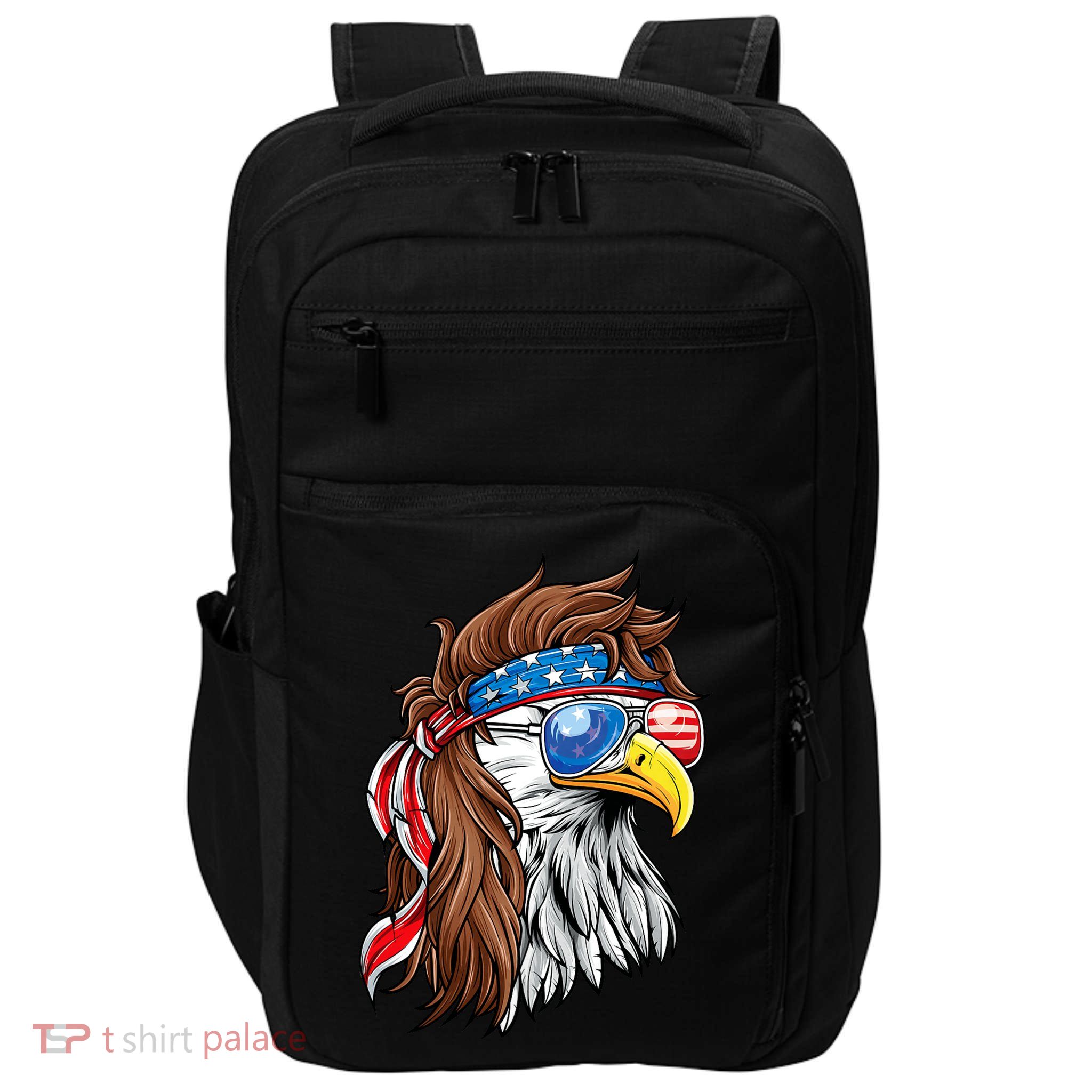 Patriotic Bald Eagle Mullet Usa American Flag 4th Of July Impact Tech Backpack