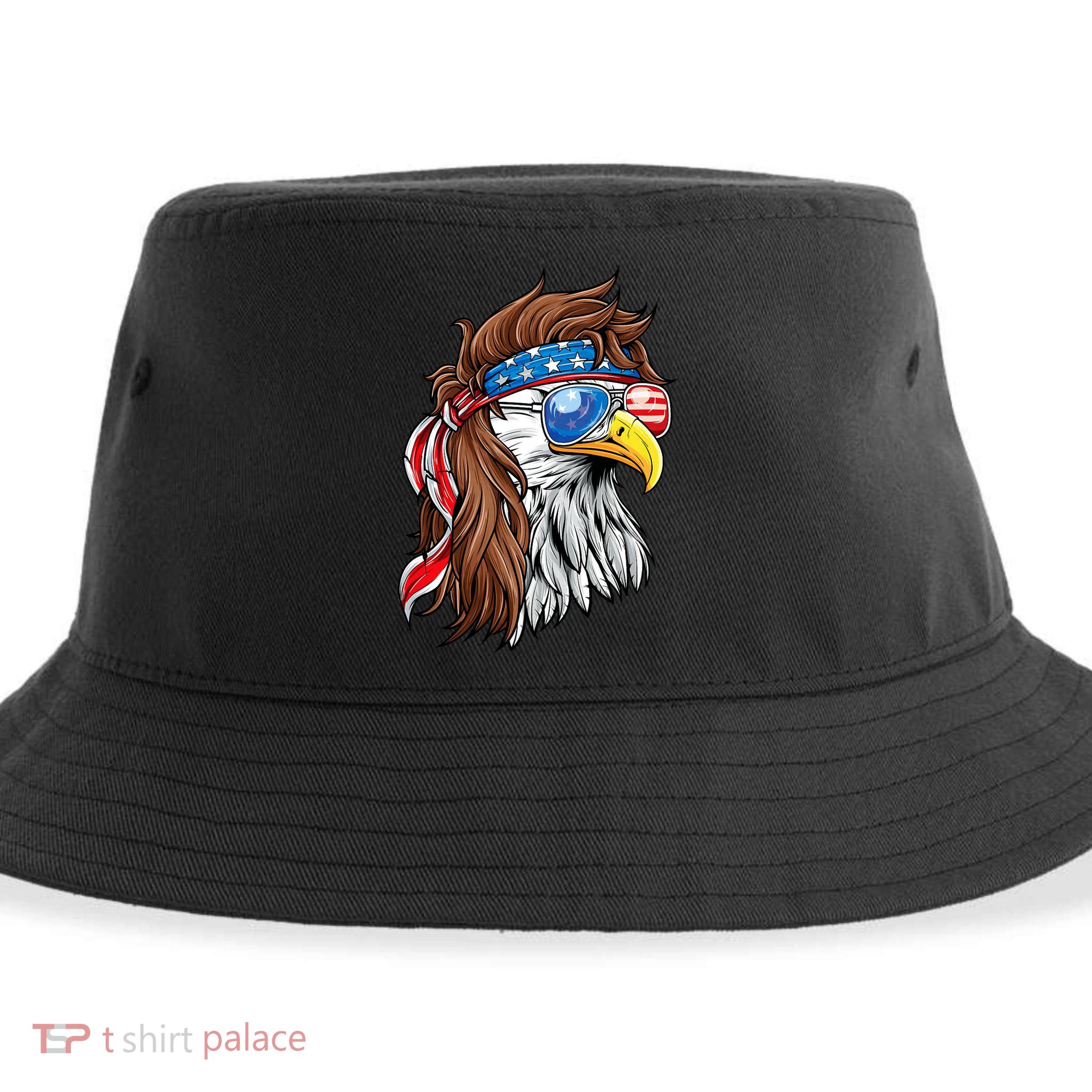 Patriotic Bald Eagle Mullet Usa American Flag 4th Of July Sustainable Bucket Hat