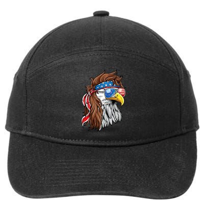Patriotic Bald Eagle Mullet Usa American Flag 4th Of July 7-Panel Snapback Hat