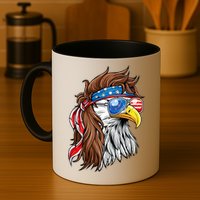 Patriotic Bald Eagle Mullet Usa American Flag 4th Of July Mug