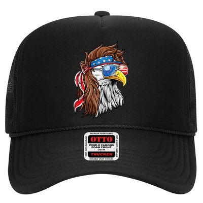 Patriotic Bald Eagle Mullet Usa American Flag 4th Of July Trucker Hat
