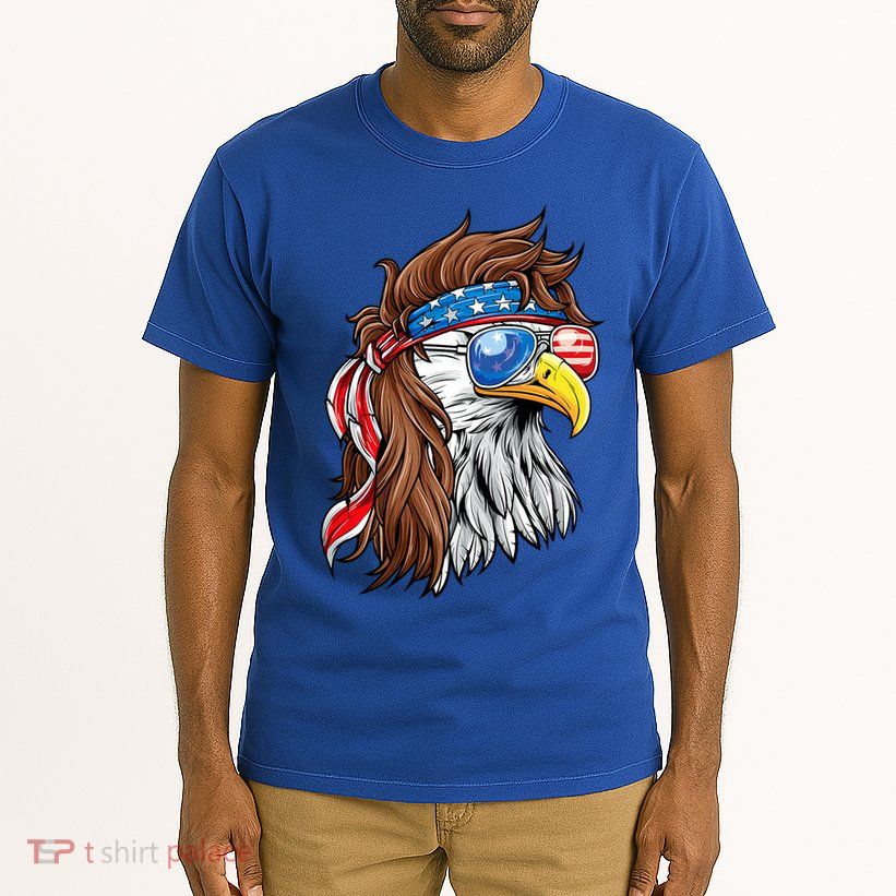 Patriotic Bald Eagle Mullet Usa American Flag 4th Of July Tall T-Shirt