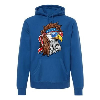 Patriotic Bald Eagle Mullet Usa American Flag 4th Of July Premium Hoodie