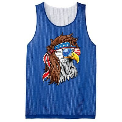 Patriotic Bald Eagle Mullet Usa American Flag 4th Of July Mesh Reversible Basketball Jersey Tank