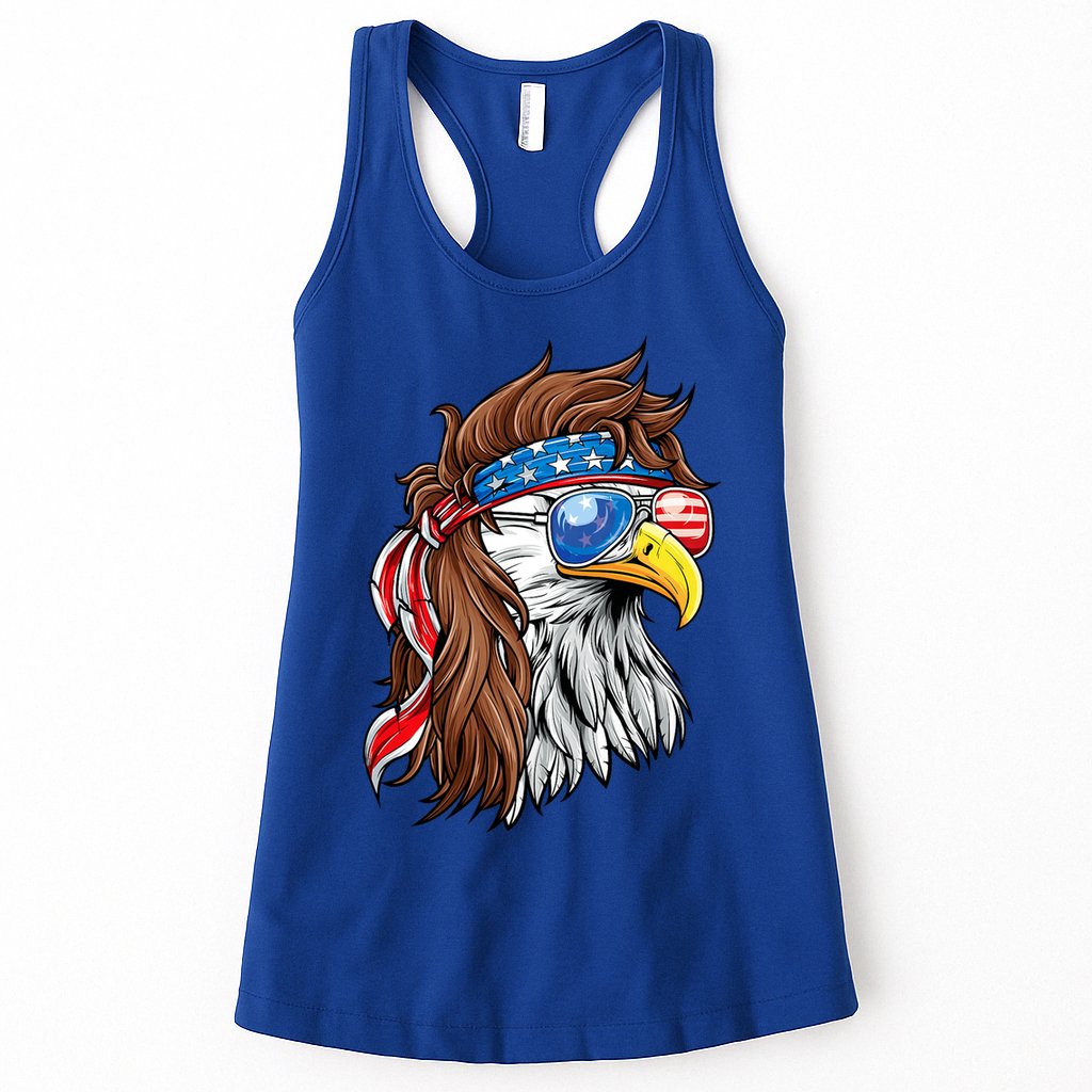 Patriotic Bald Eagle Mullet Usa American Flag 4th Of July Womens Tank Top