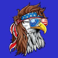 Patriotic Bald Eagle Mullet Usa American Flag 4th Of July Stripe Pom Pom Beanie